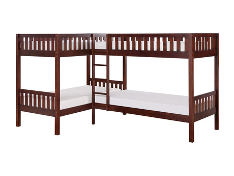 Rowe Dark Cherry Corner Bunk Bed - Ornate Home