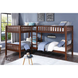 Rowe Dark Cherry Corner Bunk Bed - Ornate Home