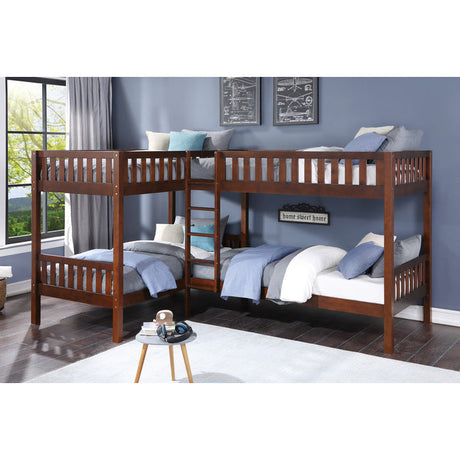 Rowe Dark Cherry Corner Bunk Bed - Ornate Home