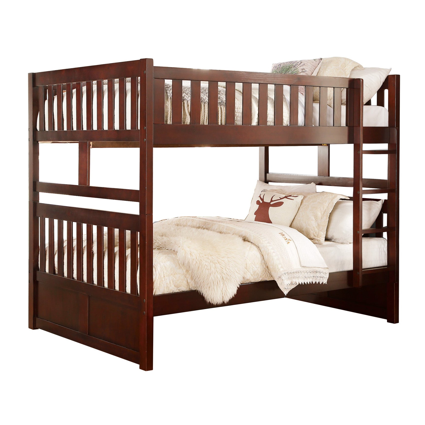 Rowe Dark Cherry Full/Full Bunk Bed - Ornate Home