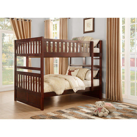 Rowe Dark Cherry Full/Full Bunk Bed - Ornate Home