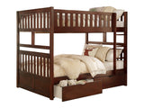 Rowe Dark Cherry Full/Full Bunk Bed With Storage Boxes - Ornate Home