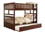 Rowe Dark Cherry Full/Full Bunk Bed with Twin Trundle - Ornate Home