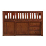 Rowe Dark Cherry Low Loft Bunk with Bookcase & 2 Dressers - Ornate Home