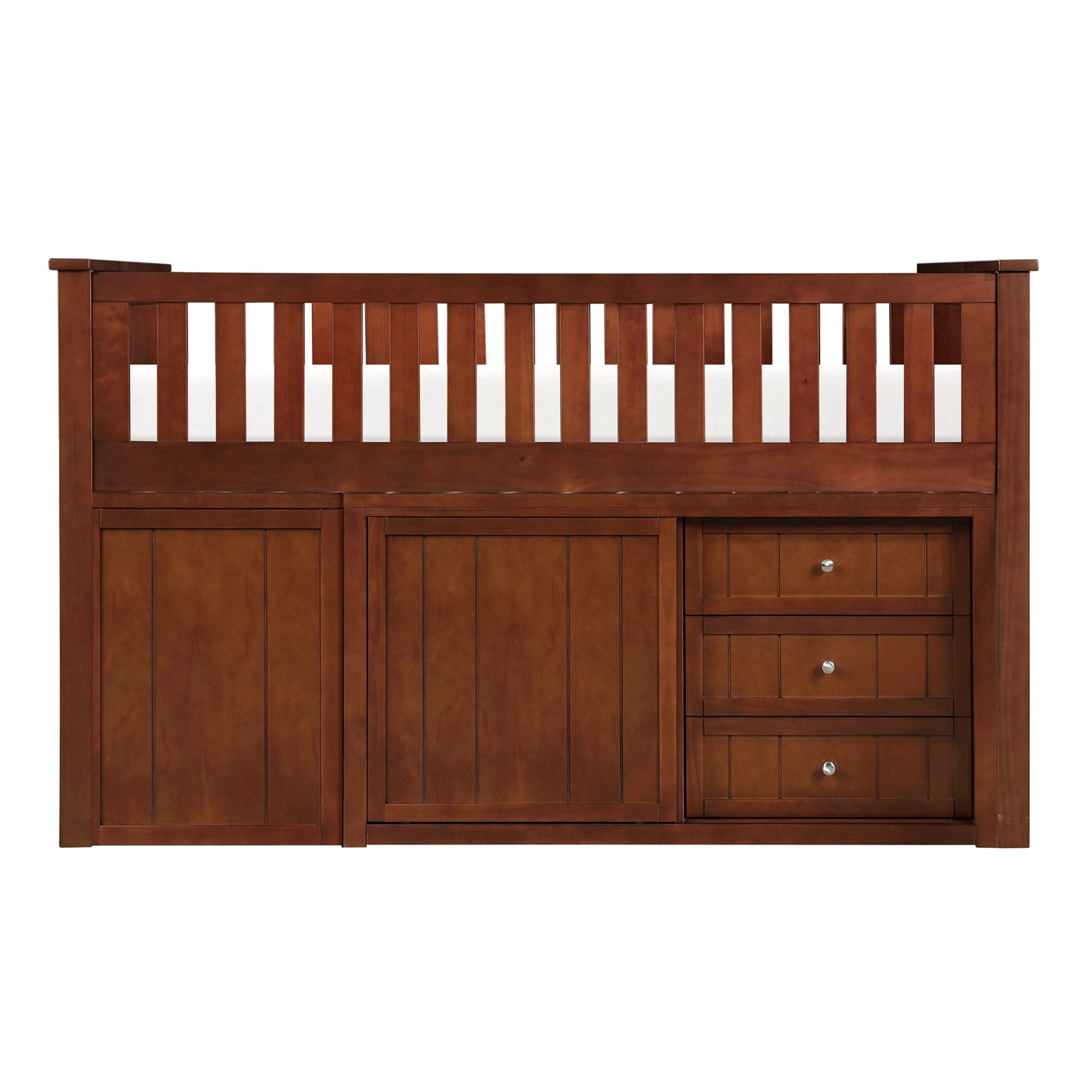 Rowe Dark Cherry Low Loft Bunk with Bookcase & 2 Dressers - Ornate Home