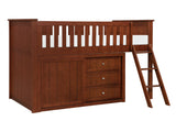 Rowe Dark Cherry Low Loft Bunk with Dresser - Ornate Home