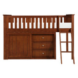 Rowe Dark Cherry Low Loft Bunk with Dresser - Ornate Home