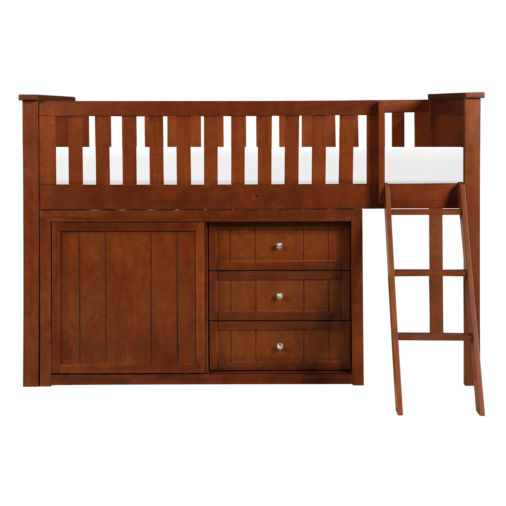Rowe Dark Cherry Low Loft Bunk with Dresser - Ornate Home