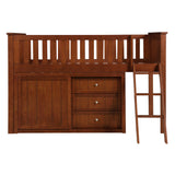 Rowe Dark Cherry Low Loft Bunk with Dresser - Ornate Home