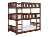 Rowe Dark Cherry Triple Bunk Bed - Ornate Home