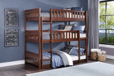 Rowe Dark Cherry Triple Bunk Bed - Ornate Home