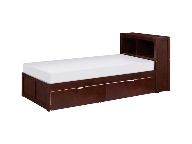 Rowe Dark Cherry Twin Bookcase Bed - Ornate Home