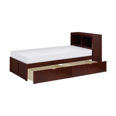 Rowe Dark Cherry Twin Bookcase Bed - Ornate Home