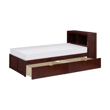 Rowe Dark Cherry Twin Bookcase Bed - Ornate Home