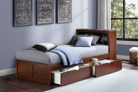 Rowe Dark Cherry Twin Bookcase Bed - Ornate Home