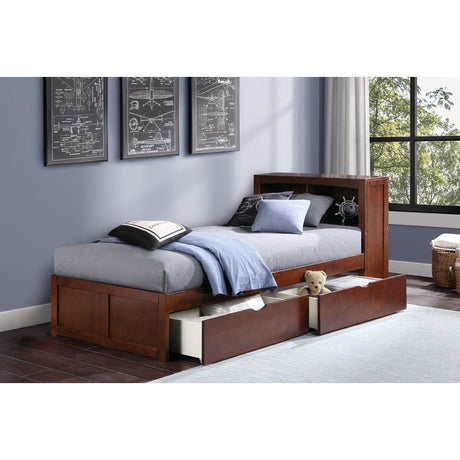 Rowe Dark Cherry Twin Bookcase Bed - Ornate Home