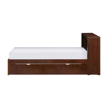 Rowe Dark Cherry Twin Bookcase Bed with Trundle - Ornate Home