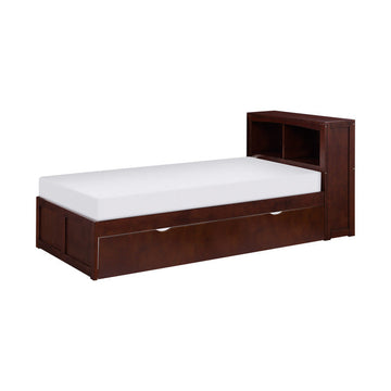 Rowe Dark Cherry Twin Bookcase Bed with Trundle - Ornate Home