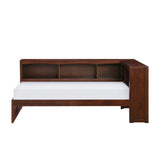 Rowe Dark Cherry Twin Bookcase Corner Platform Bed - Ornate Home