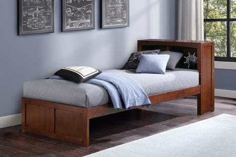Rowe Dark Cherry Twin Bookcase Platform Bed - Ornate Home