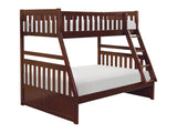 Rowe Dark Cherry Twin/Full Bunk Bed - Ornate Home