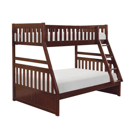 Rowe Dark Cherry Twin/Full Bunk Bed - Ornate Home