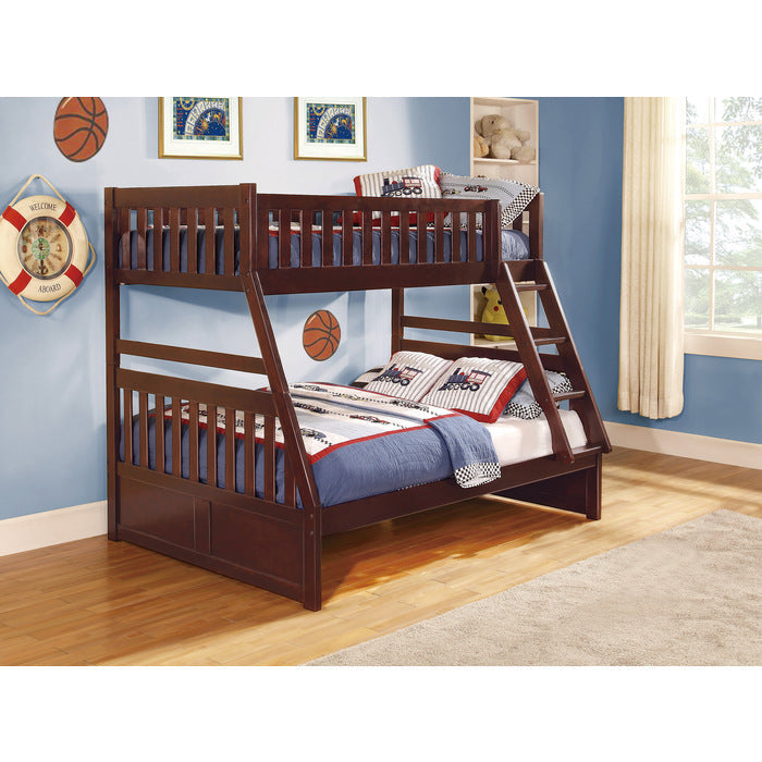 Rowe Dark Cherry Twin/Full Bunk Bed - Ornate Home