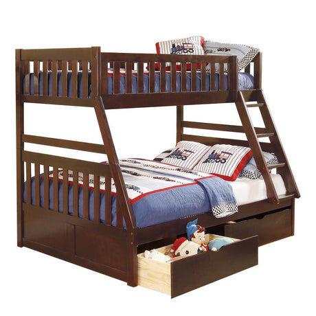 Rowe Dark Cherry Twin/Full Bunk Bed - Ornate Home