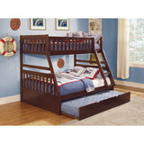 Rowe Dark Cherry Twin/Full Bunk Bed with Twin Trundle - Ornate Home