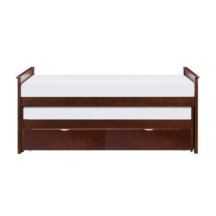 Rowe Dark Cherry Twin/Twin Bed with Storage Boxes - Ornate Home