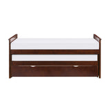 Rowe Dark Cherry Twin/Twin Bed with Twin Trundle - Ornate Home
