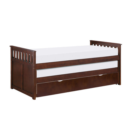 Rowe Dark Cherry Twin/Twin Bed with Twin Trundle - Ornate Home