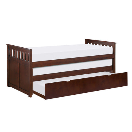 Rowe Dark Cherry Twin/Twin Bed with Twin Trundle - Ornate Home