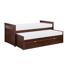 Rowe Dark Cherry Twin/Twin Bed with Twin Trundle - Ornate Home
