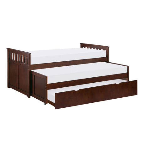 Rowe Dark Cherry Twin/Twin Bed with Twin Trundle - Ornate Home