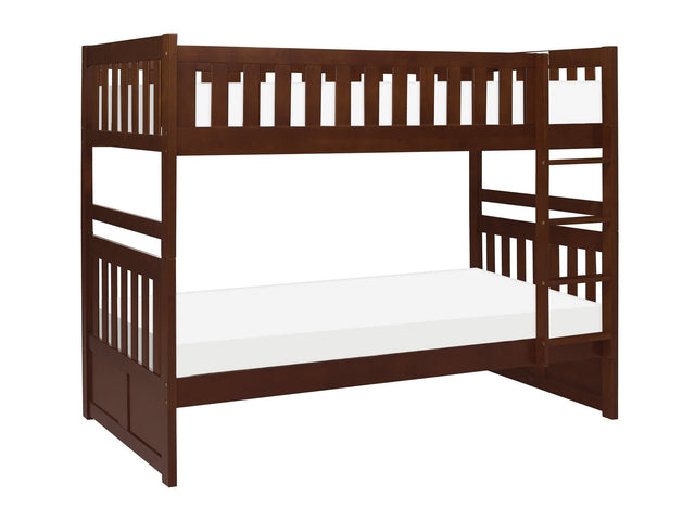 Rowe Dark Cherry Twin/Twin Bunk Bed - Ornate Home