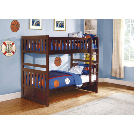 Rowe Dark Cherry Twin/Twin Bunk Bed - Ornate Home