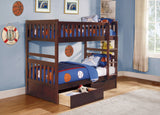 Rowe Dark Cherry Twin/Twin Bunk Bed With Storage Boxes - Ornate Home
