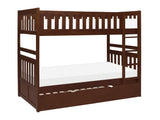 Rowe Dark Cherry Twin/Twin Bunk Bed with Twin Trundle - Ornate Home