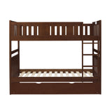Rowe Dark Cherry Twin/Twin Bunk Bed with Twin Trundle - Ornate Home
