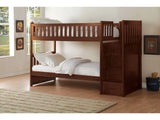 Rowe Dark Cherry Twin/Twin Step Bunk Bed - Ornate Home
