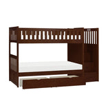 Rowe Dark Cherry Twin/Twin Step Bunk Bed - Ornate Home