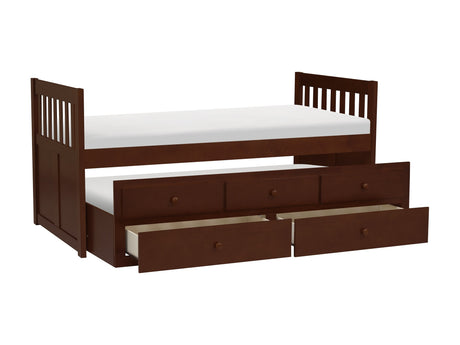 Rowe Dark Cherry Twin/Twin Trundle Bed - Ornate Home