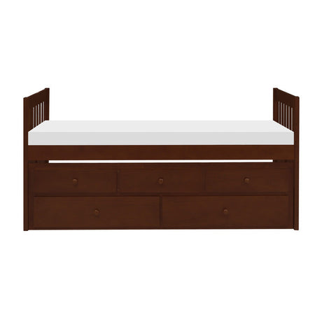 Rowe Dark Cherry Twin/Twin Trundle Bed - Ornate Home