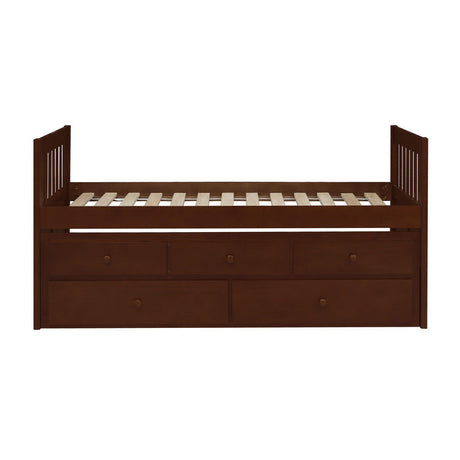 Rowe Dark Cherry Twin/Twin Trundle Bed - Ornate Home