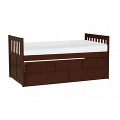 Rowe Dark Cherry Twin/Twin Trundle Bed - Ornate Home