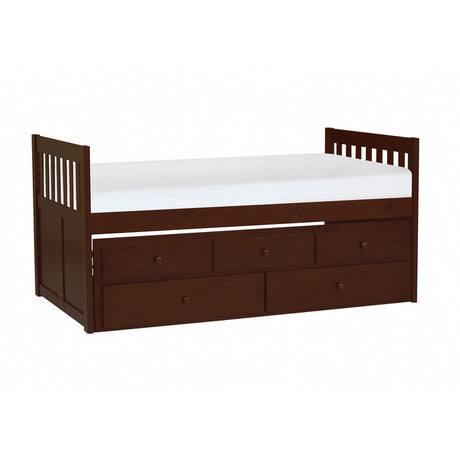 Rowe Dark Cherry Twin/Twin Trundle Bed - Ornate Home