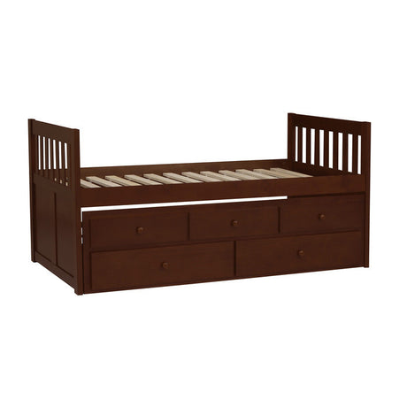 Rowe Dark Cherry Twin/Twin Trundle Bed - Ornate Home