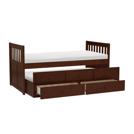 Rowe Dark Cherry Twin/Twin Trundle Bed - Ornate Home