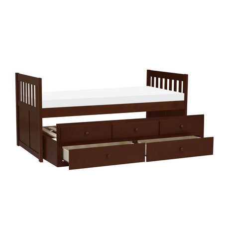 Rowe Dark Cherry Twin/Twin Trundle Bed - Ornate Home